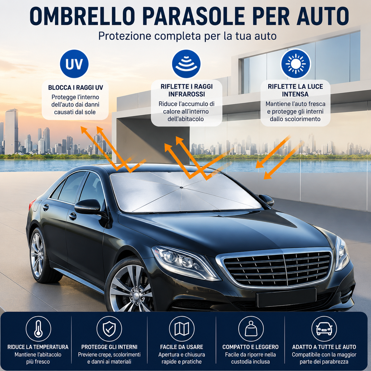 Parasole Auto Ombrello Anti-Caldo